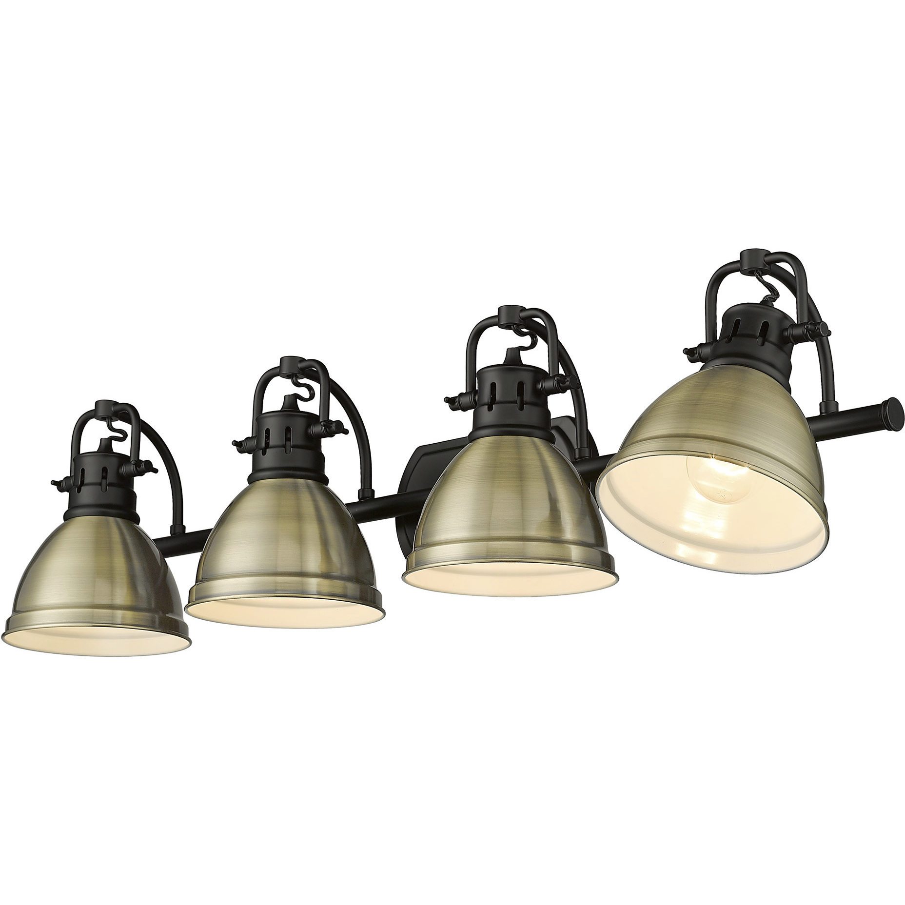Golden Lighting 3602 BA4 BLK AB Duncan 4 Light 33.5 inch Matte